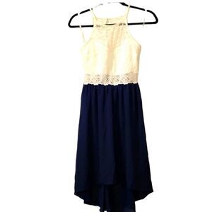 🔖Final Sale | By & By Navy and White Halter Style High Low Dress